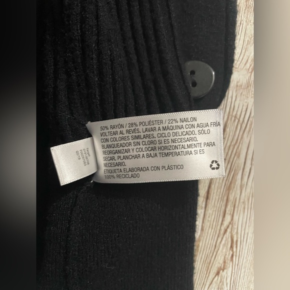 A New Day Ribbed V-Neck Slim Cardigan Sweater Black Large - Picture 13 of 14